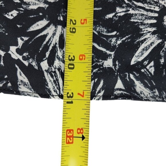 TopShop Ruched Mini Dress Sz 2 Black White Back Zip 3/4 Sleeve Monochrome DaisyX - Picture 9 of 12